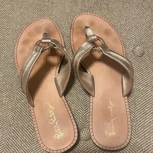 Lilly Pulitzer gold thong sandals